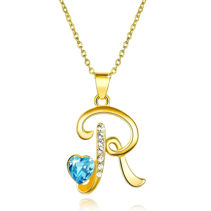 Necklaces Yellow Chimes Golden Pendant for Women Alphabet Initial R Pendant Gold Plated Blue Crystal Heart Chain Pendant for Women and Girls Yellow Chimes Necklaces Yellow Chimes Golden Pendant for Women Alphabet Initial R Pendant Gold Plated Blue Crystal Heart Chain Pendant for Women and Girls Yellow Chimes