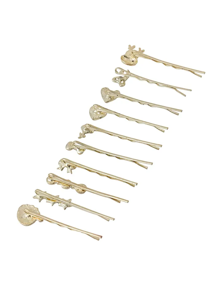Necklaces Yellow Chimes Melbees by Yellow Chimes Hair Pins for Girls Kids Hair Accessories for Girls Hair Pin 10 Pcs Bobby Pins for Hair Multicolor Charm Hairpin Bobby Hair Pins for Girls Kids Teens Toddlers