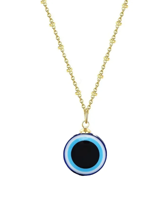 Necklaces Yellow Chimes Pendant for Women and Girls Evil Eye Pendant For Women Gold Chain with Evil Eye Pendant Birthday Gift for girls and women Yellow Chimes