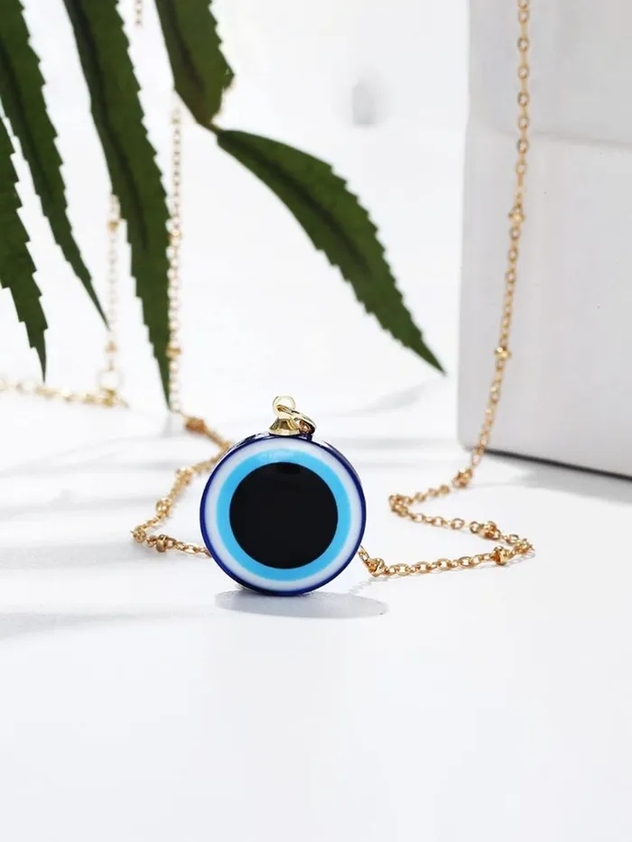 Necklaces Yellow Chimes Pendant for Women and Girls Evil Eye Pendant For Women Gold Chain with Evil Eye Pendant Birthday Gift for girls and women Yellow Chimes
