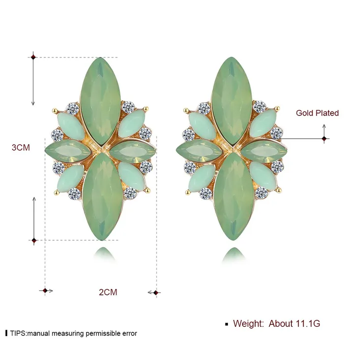 Necklaces Yellow Chimes Studded Crystal 18K Gold Plated Floral Green Stud Earrings for Women and Girls Yellow Chimes
