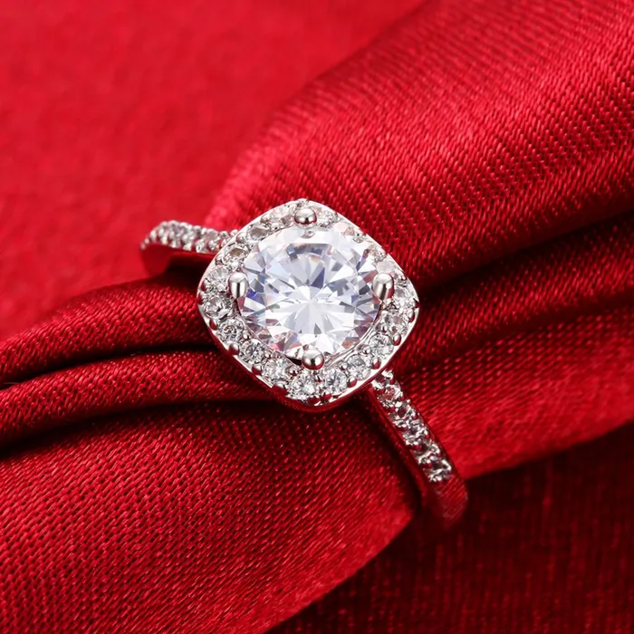 Necklaces Yellow Chimes Yellow Chimes A5 Grade Crystal Royal Square Ring for Women and Girls