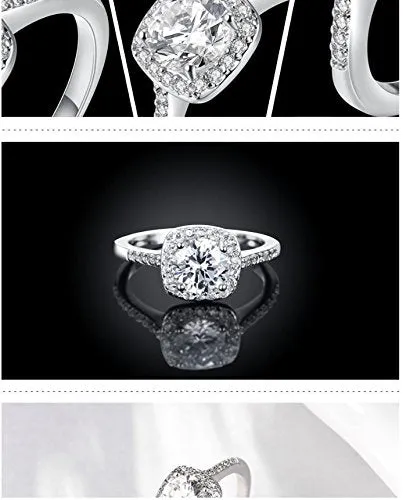Necklaces Yellow Chimes Yellow Chimes A5 Grade Crystal Royal Square Ring for Women and Girls