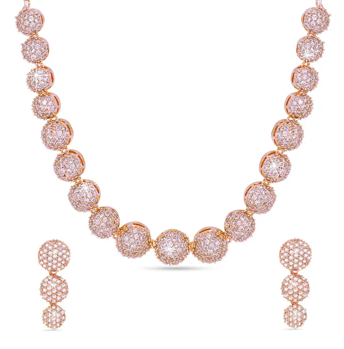 Necklaces Yellow Chimes Yellow Chimes American Diamond Necklace Set For Women White Stone Rose Gold Jewellery Set For Women Diamond Necklace Set Birthday Gift for Girls Anniversary Gift for Wife Necklaces Yellow Chimes Yellow Chimes American Diamond Necklace Set For Women White Stone Rose Gold Jewellery Set For Women Diamond Necklace Set Birthday Gift for Girls Anniversary Gift for Wife