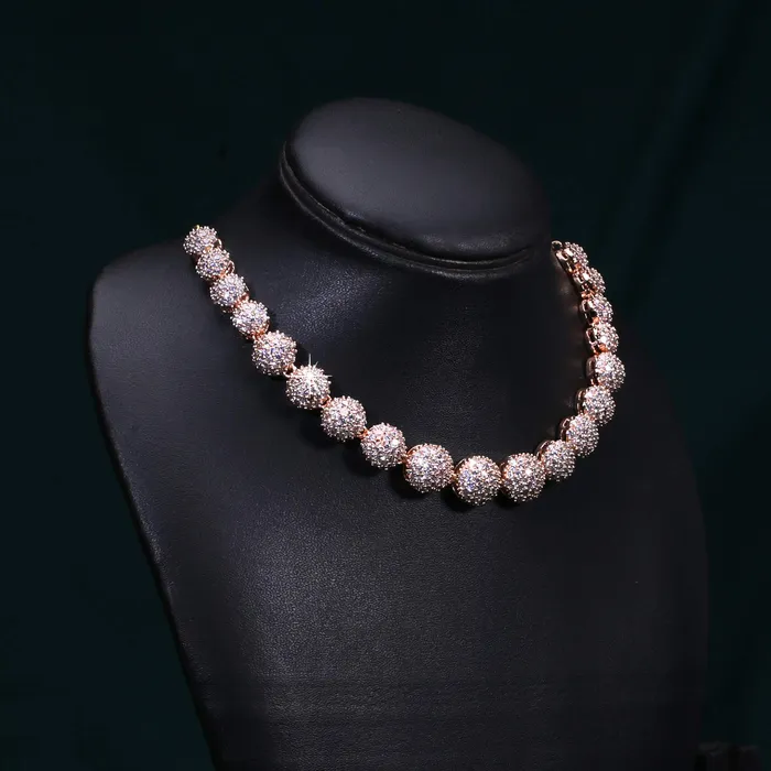 Necklaces Yellow Chimes Yellow Chimes American Diamond Necklace Set For Women White Stone Rose Gold Jewellery Set For Women Diamond Necklace Set Birthday Gift for Girls Anniversary Gift for Wife