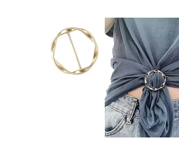 Necklaces Yellow Chimes Yellow Chimes Brooch for Women Metal Round Cloth Buckle Clip TShirt Tie Clip for Women and Girls