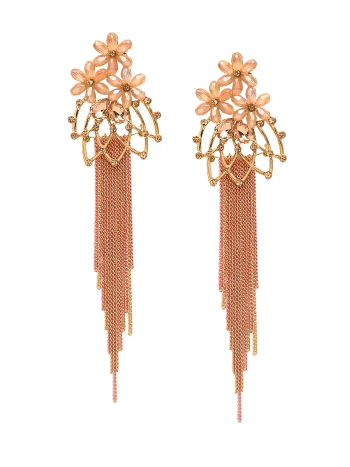 Necklaces Yellow Chimes Yellow Chimes Crystal Danglers Earrings for Women Floral Shaped Crystal Peach Long Chain Dangler Earrings for Women and Girls Necklaces Yellow Chimes Yellow Chimes Crystal Danglers Earrings for Women Floral Shaped Crystal Peach Long Chain Dangler Earrings for Women and Girls