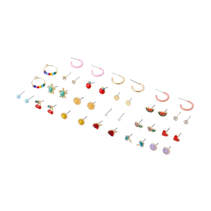 Necklaces Yellow Chimes Yellow Chimes Earrings for Women and Girls Multicolor Stud and Hoops Set Western Pearl Hoop Earrings Combo Birthday Gift for Girls and Women Anniversary Gift for Wife Design 4