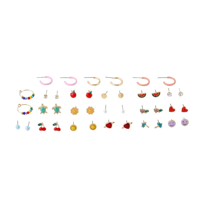 Necklaces Yellow Chimes Yellow Chimes Earrings for Women and Girls Multicolor Stud and Hoops Set Western Pearl Hoop Earrings Combo Birthday Gift for Girls and Women Anniversary Gift for Wife Design 4