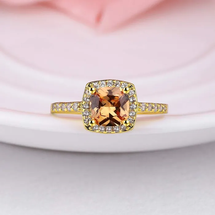 Necklaces Yellow Chimes Yellow Chimes Fashion Collection Crystal Gold Plated Alloy Ring for Women Girls