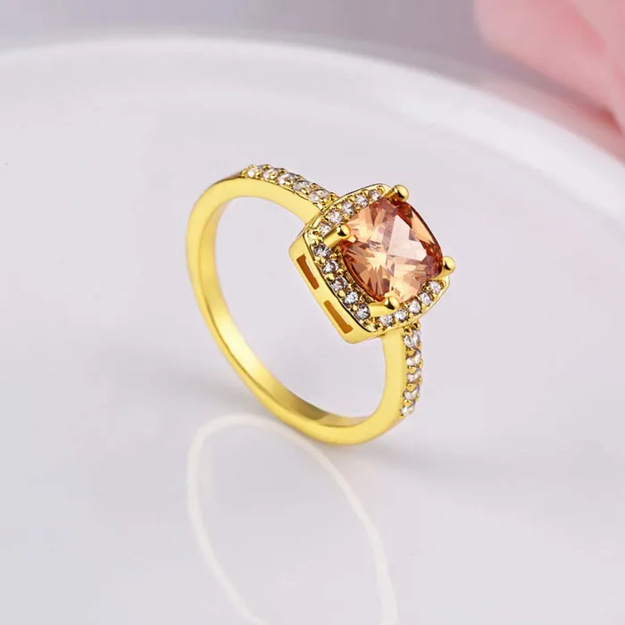 Necklaces Yellow Chimes Yellow Chimes Fashion Collection Crystal Gold Plated Alloy Ring for Women Girls