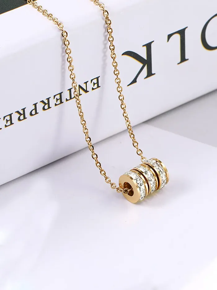Necklaces Yellow Chimes Yellow Chimes Gold Chain Pendant for Women Crystal Rings GoldPlated Stainless Steel Chain Pendant Necklace for Women and Girls