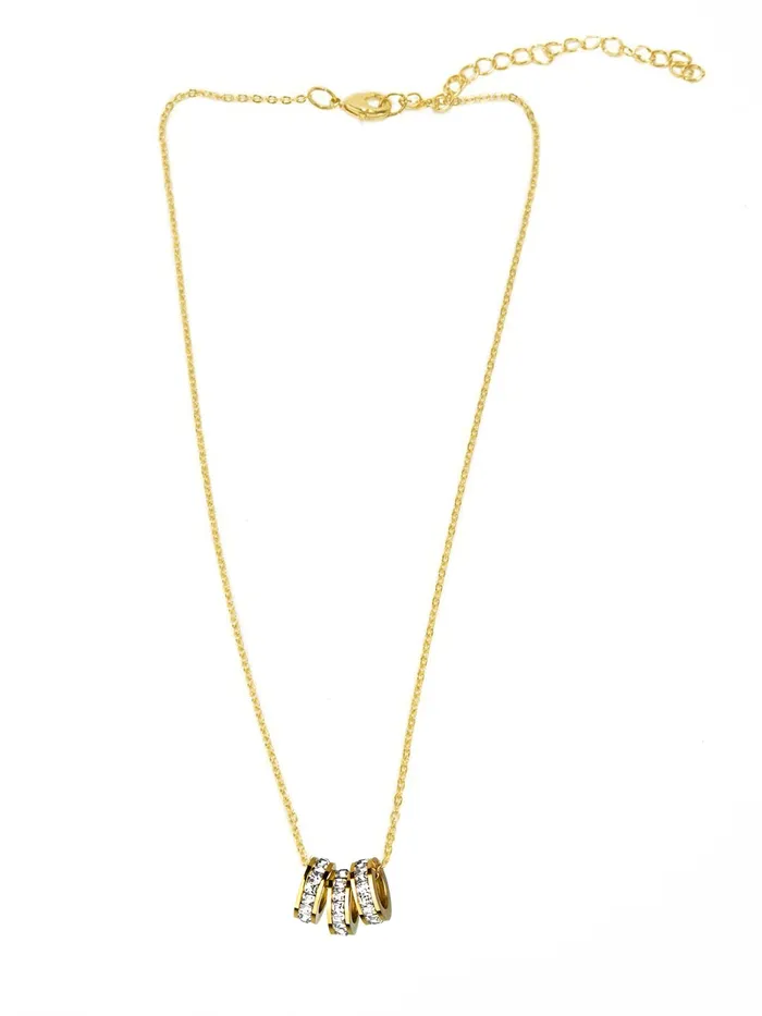 Necklaces Yellow Chimes Yellow Chimes Gold Chain Pendant for Women Crystal Rings GoldPlated Stainless Steel Chain Pendant Necklace for Women and Girls