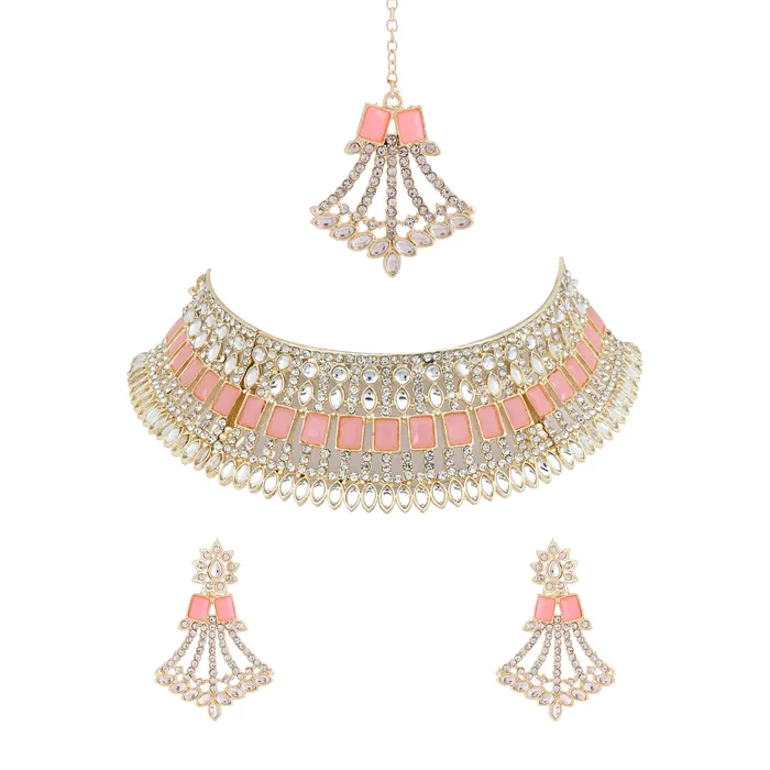 Necklaces Yellow Chimes Yellow Chimes Jewellery Set for Women and Girls Kundan Necklace Set Gold Plated Kundan Pink Crystal Studded Choker Necklace Set Birthday Gift for girls and women Anniversary Gift for Wife Necklaces Yellow Chimes Yellow Chimes Jewellery Set for Women and Girls Kundan Necklace Set Gold Plated Kundan Pink Crystal Studded Choker Necklace Set Birthday Gift for girls and women Anniversary Gift for Wife