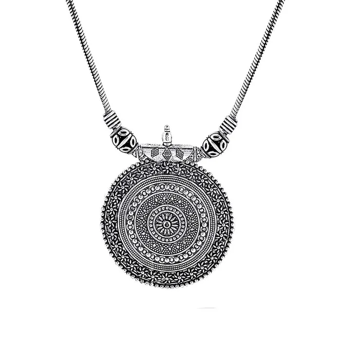 Necklaces Yellow Chimes Yellow Chimes Oxidised Pendant Necklace for Women Traditional Artistic Antique Silver Oxidized Pendant Necklace Women and Girls Necklaces Yellow Chimes Yellow Chimes Oxidised Pendant Necklace for Women Traditional Artistic Antique Silver Oxidized Pendant Necklace Women and Girls
