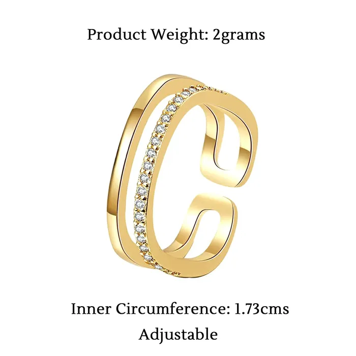 Necklaces Yellow Chimes Yellow Chimes Rings for Women Girls Crystal Ring for Girls Adjustable Crystal Rings Gold Tone Crystal Finger Ring for WomenBirthday Gift For girls women Anniversary Gift for Wife