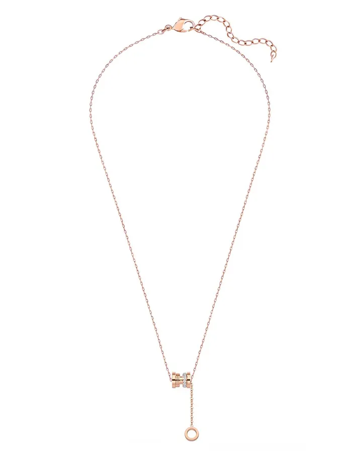 Necklaces Yellow Chimes Yellow Chimes Rosegold Pendant for Women Stainless Steel Chain Pendant Western Style Roman Numbers Necklace For Women and Girls