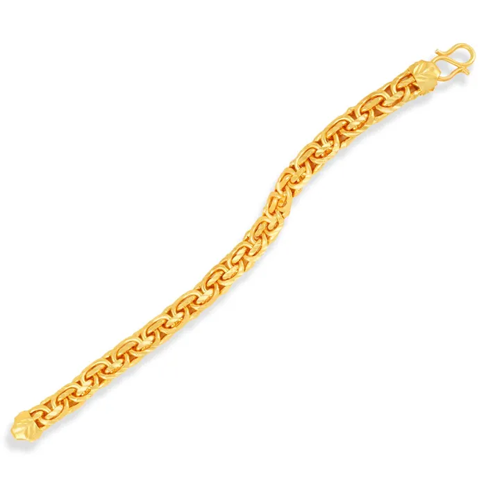 Necklaces Yellow Chimes Yellow Chimes Stylish 18K Gold Plated Wrist Golden Chain Link Bracelet for Men and Boys