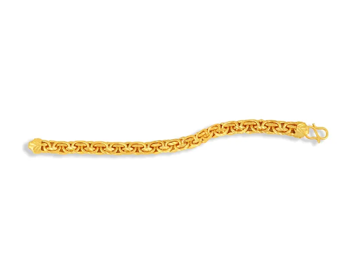 Necklaces Yellow Chimes Yellow Chimes Stylish 18K Gold Plated Wrist Golden Chain Link Bracelet for Men and Boys