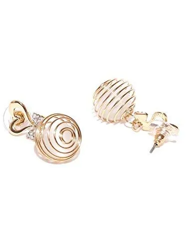 Necklaces Yelow Chimes Luxurias Edition Collection Heart Shaped Pearl Crystal Ball Plushy Drop Earrings For Women Yellow Chimes
