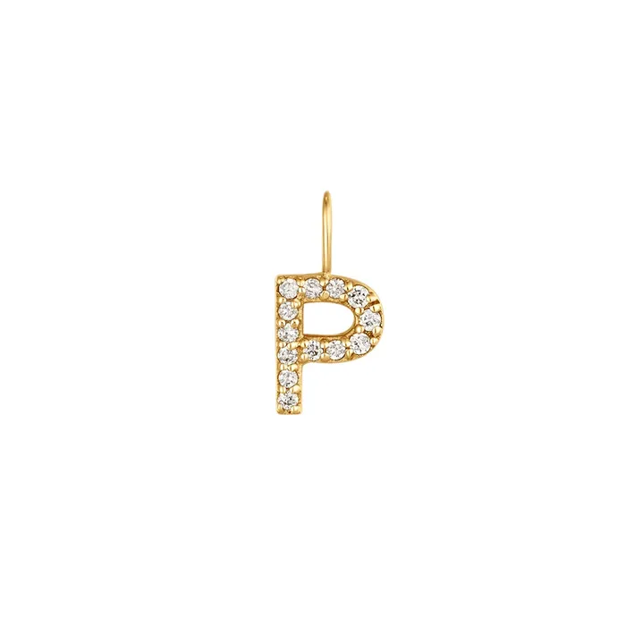 P Diamond Initial Charm AURELIE GI Charm Necklaces