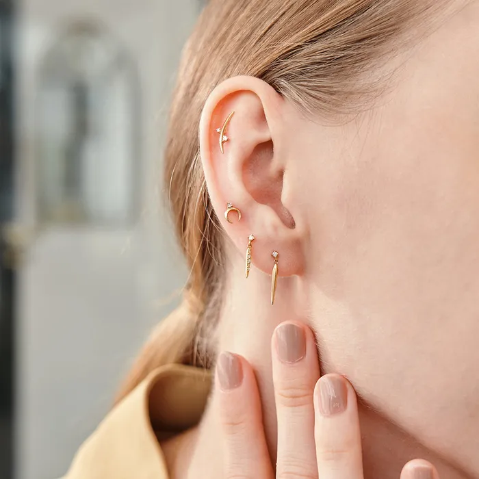 Piercing Studio Earrings GLORIA Diamond Arc Single Piercing Earring