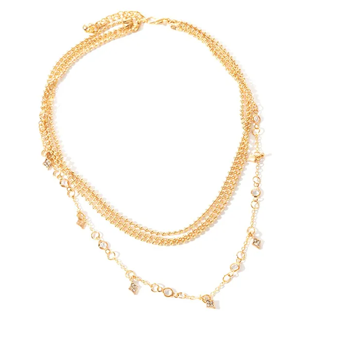 PreStyled Sets Yellow Chimes Yellow Chimes Trendy Fashion Multilayer Gold Toned Crystal Drop Choker Necklace for Women and Girls PreStyled Sets Yellow Chimes Yellow Chimes Trendy Fashion Multilayer Gold Toned Crystal Drop Choker Necklace for Women and Girls