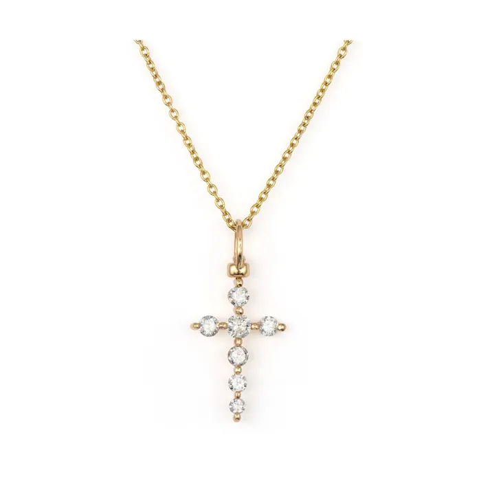 Prong Set Diamond Cross Top Switch Charm Three Stories Jewelry Earrings