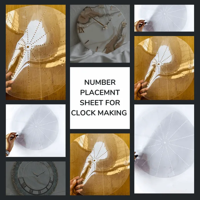 Resin Art Hub Clock Number Placement Sheet 2 variants Necklaces