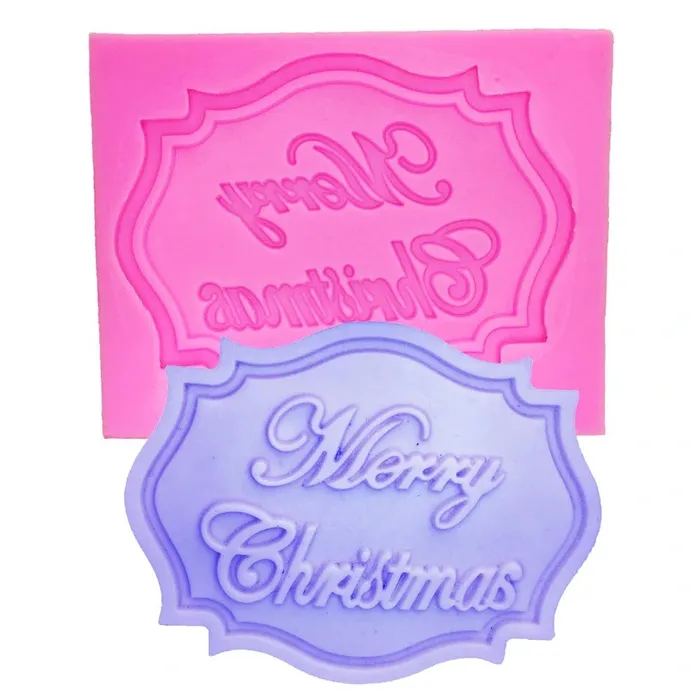 Resin Art Hub Earrings Merry Christmas Letter Silicone Mould