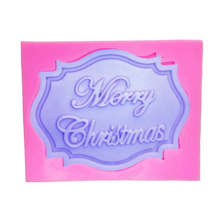 Resin Art Hub Earrings Merry Christmas Letter Silicone Mould