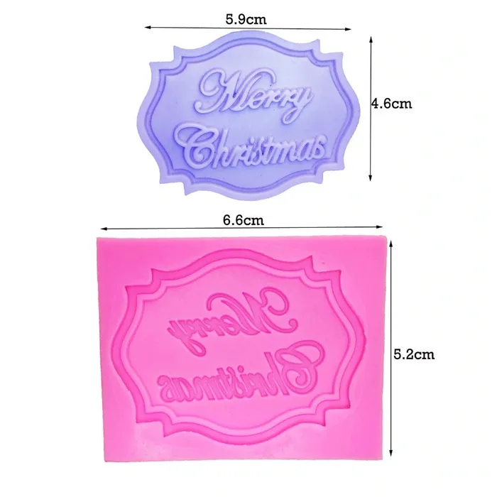 Resin Art Hub Earrings Merry Christmas Letter Silicone Mould
