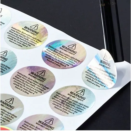 RESIN ART HUB Necklaces 100pcs Holographic Candle Warning Labels for Candle Making RESIN ART HUB Necklaces 100pcs Holographic Candle Warning Labels for Candle Making