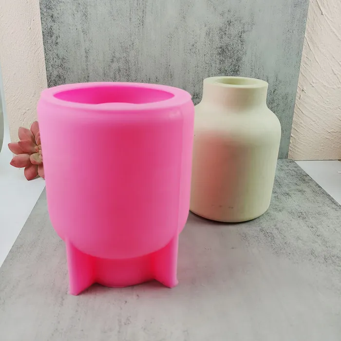 Resin Art Hub Necklaces Cylindrical Pot Shaped Silicone Vase Mold for Jesmonite Art Resin Art Hub Necklaces Cylindrical Pot Shaped Silicone Vase Mold for Jesmonite Art