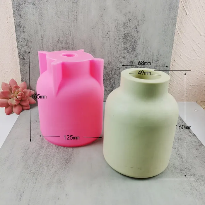 Resin Art Hub Necklaces Cylindrical Pot Shaped Silicone Vase Mold for Jesmonite Art