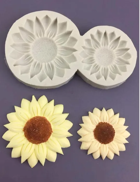 RESIN ART HUB Necklaces Dual Sunflower Shaped Silicone Mold for Candle Making