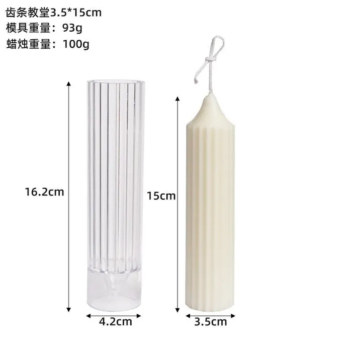 Resin Art Hub Necklaces Large Ribbed Pillar Shaped Acrylic Mold For Candle Making Resin Art Hub Necklaces Large Ribbed Pillar Shaped Acrylic Mold For Candle Making