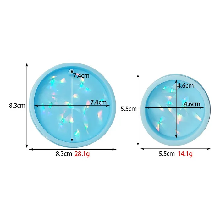 Resin Art Hub Rings Holographic Laser Round Keychain Mould