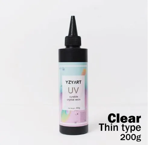 Resin Art Hub Rings UV Resin Hard Ultraviolet Curing Resin jewelry making Cure Sunlight Crafts Clear as water 200g Thin Type