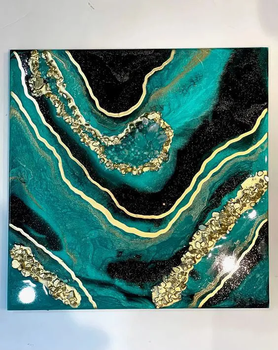 Resinarthub Earrings Geode Art Resin Workshop Dubai