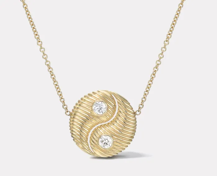 Retrouvai Necklaces CLASSIC ALL GOLD YIN YANG PENDANT