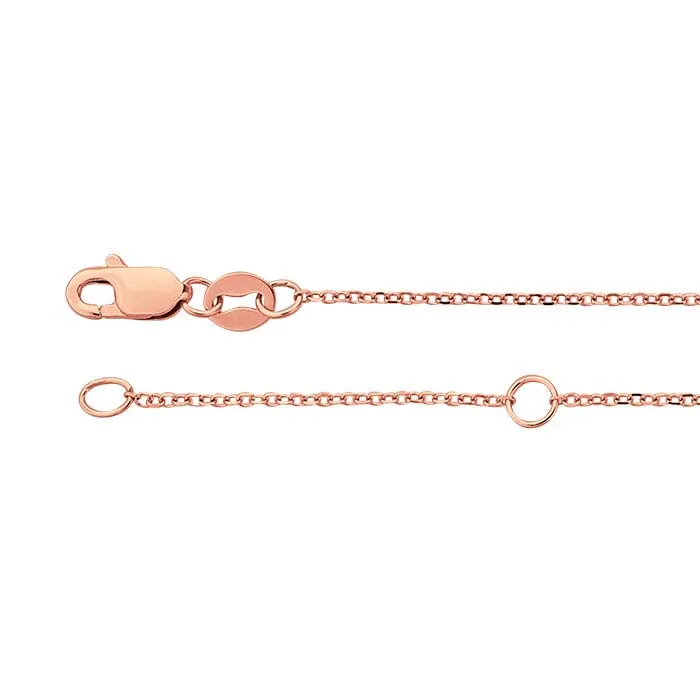 Rings 14K Rose Gold 9mm Adjustable Diamond Cut Cable 1618 Chain Kamoka Pearl Rings 14K Rose Gold 9mm Adjustable Diamond Cut Cable 1618 Chain Kamoka Pearl