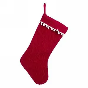 Rings Candlewick Gift Shop Red Stocking wWhite Pom Poms