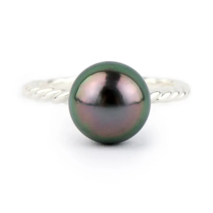 Rings Flashy Plum Peacock Tahitian Pearl Ring Kamoka Pearl