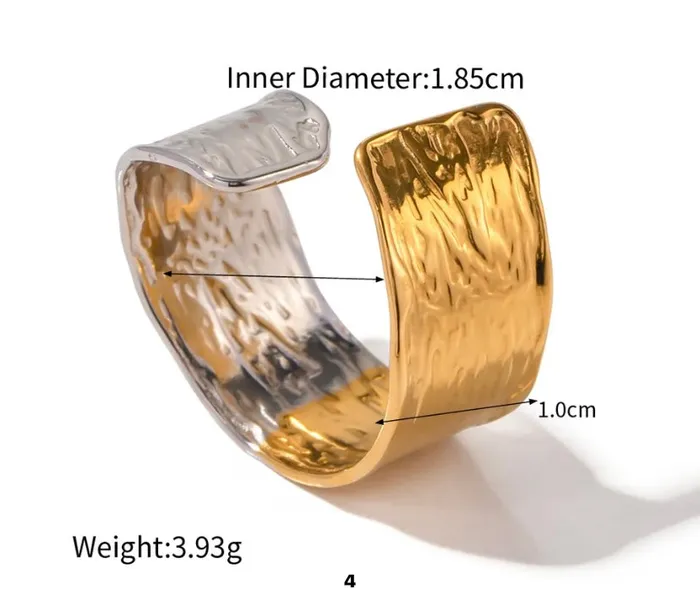 Rings Get Signatured Two Tone Statement Set Rings Get Signatured Two Tone Statement Set
