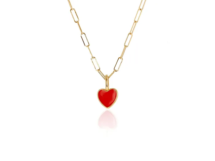 Rings Rachel Reid Mini Red Enamel Heart Charm