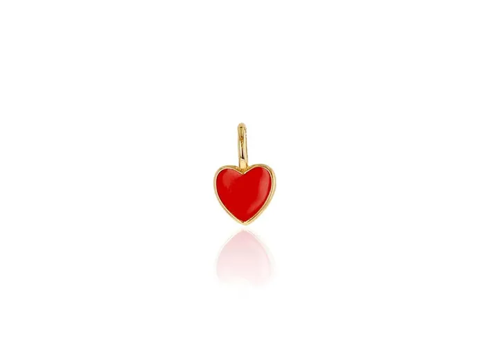 Rings Rachel Reid Mini Red Enamel Heart Charm