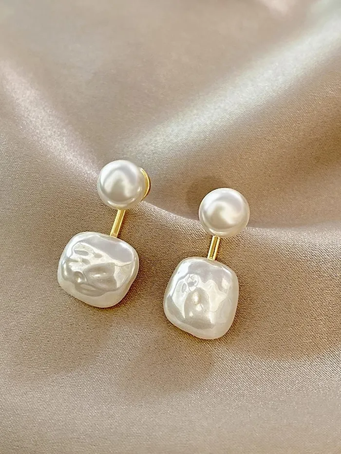 Rings Yellow Chimes Earrings for Women and Girls Fashion White Pearl Drop Earrings Gold Plated Faux Pearl Drop Earrings Birthday Gift for girls and women Anniversary Gift for Wife Yellow Chimes