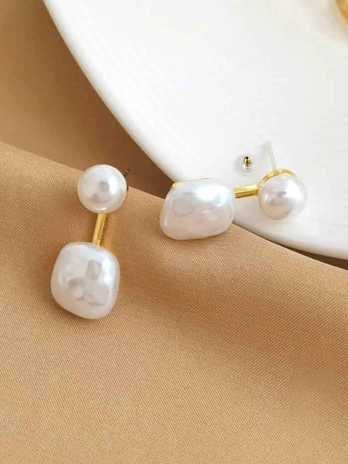 Rings Yellow Chimes Earrings for Women and Girls Fashion White Pearl Drop Earrings Gold Plated Faux Pearl Drop Earrings Birthday Gift for girls and women Anniversary Gift for Wife Yellow Chimes