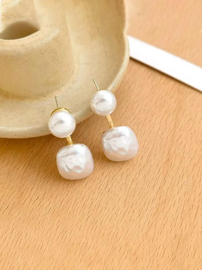 Rings Yellow Chimes Earrings for Women and Girls Fashion White Pearl Drop Earrings Gold Plated Faux Pearl Drop Earrings Birthday Gift for girls and women Anniversary Gift for Wife Yellow Chimes